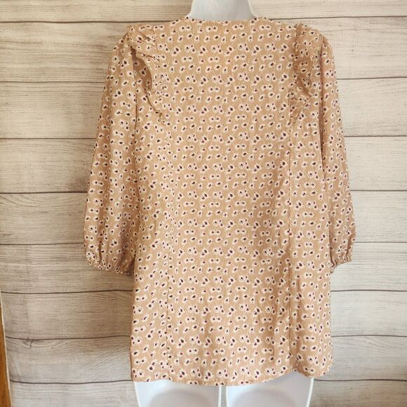 Periwinkle NWT small blushed pink ruffled cottagecore long sleeve blouse - Picture 6 of 11